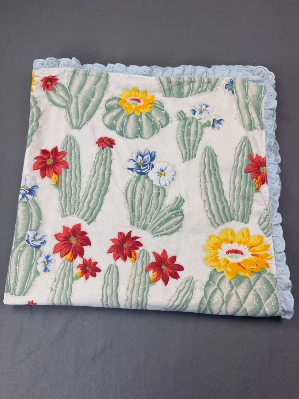 Handmade Desert Cactus Flower Baby Blanket Crib Nursery
